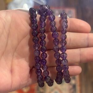 Purple amethyst Beaded Bracelet 6mm